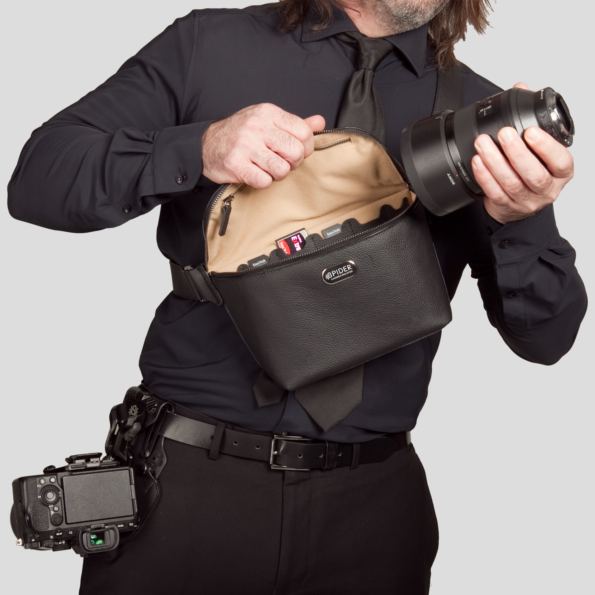 SpiderPro Leather Sling Pouch