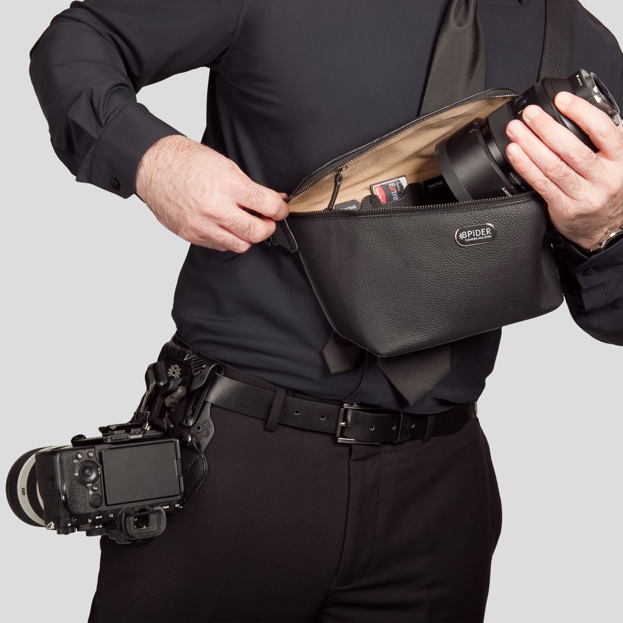 SpiderPro Leather Sling Pouch