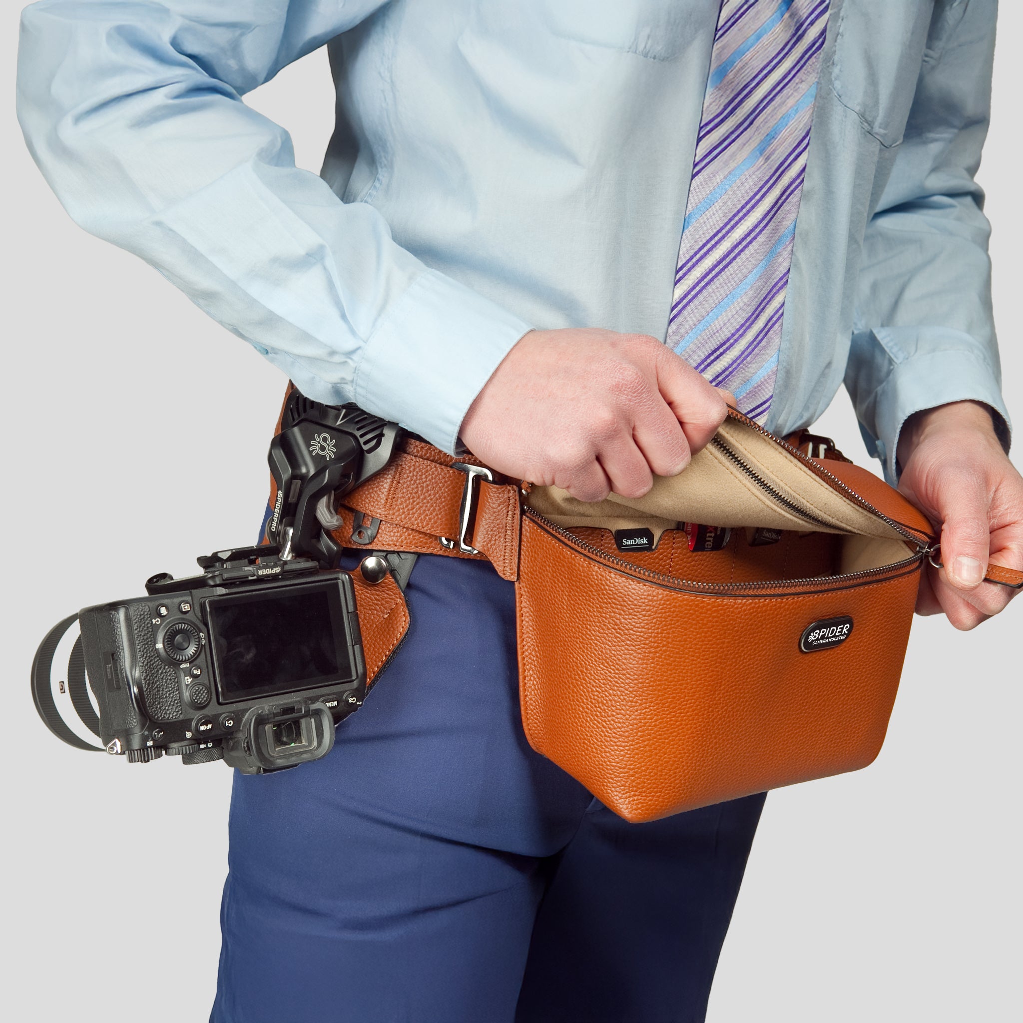 SpiderPro Leather Sling Pouch