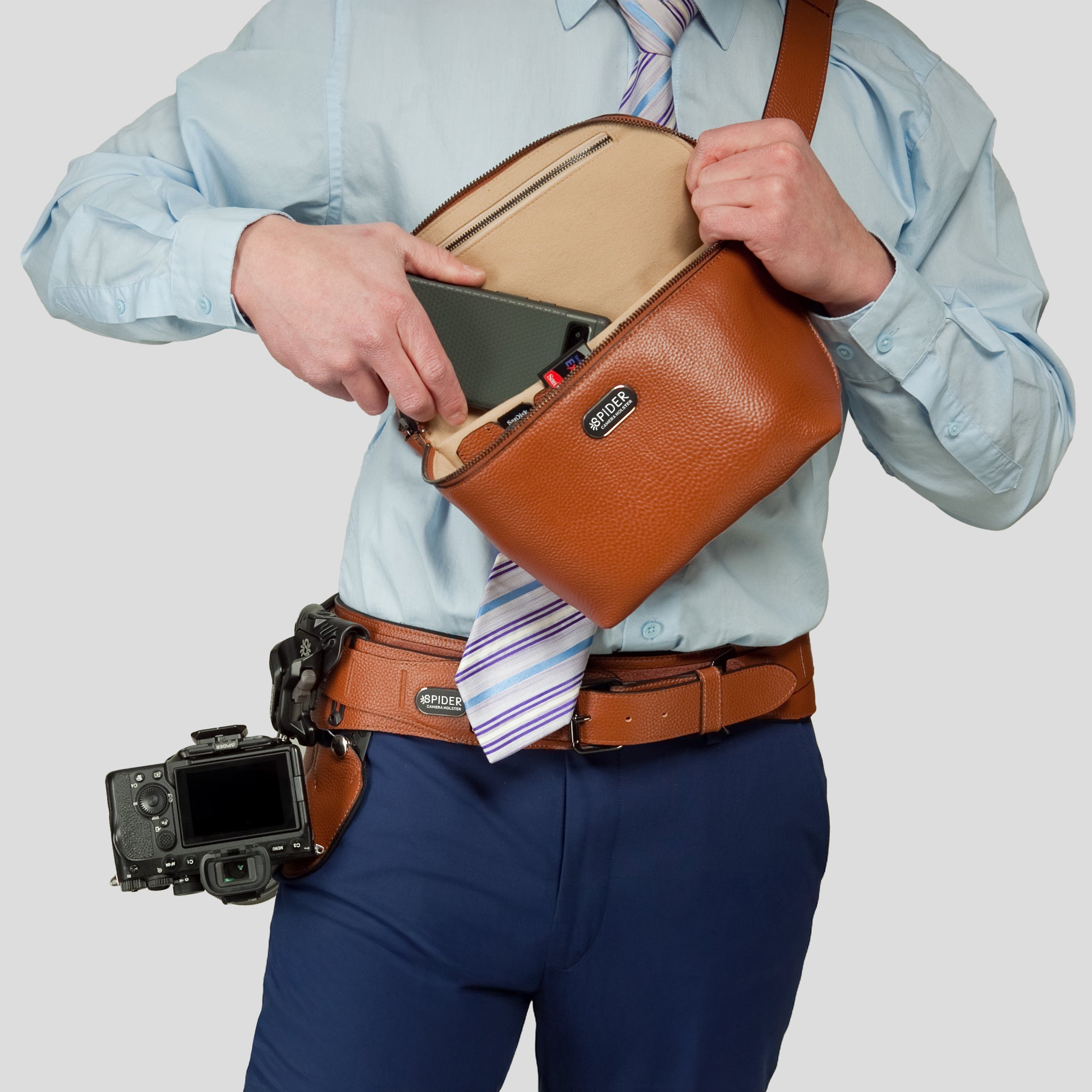 SpiderPro Leather Sling Pouch