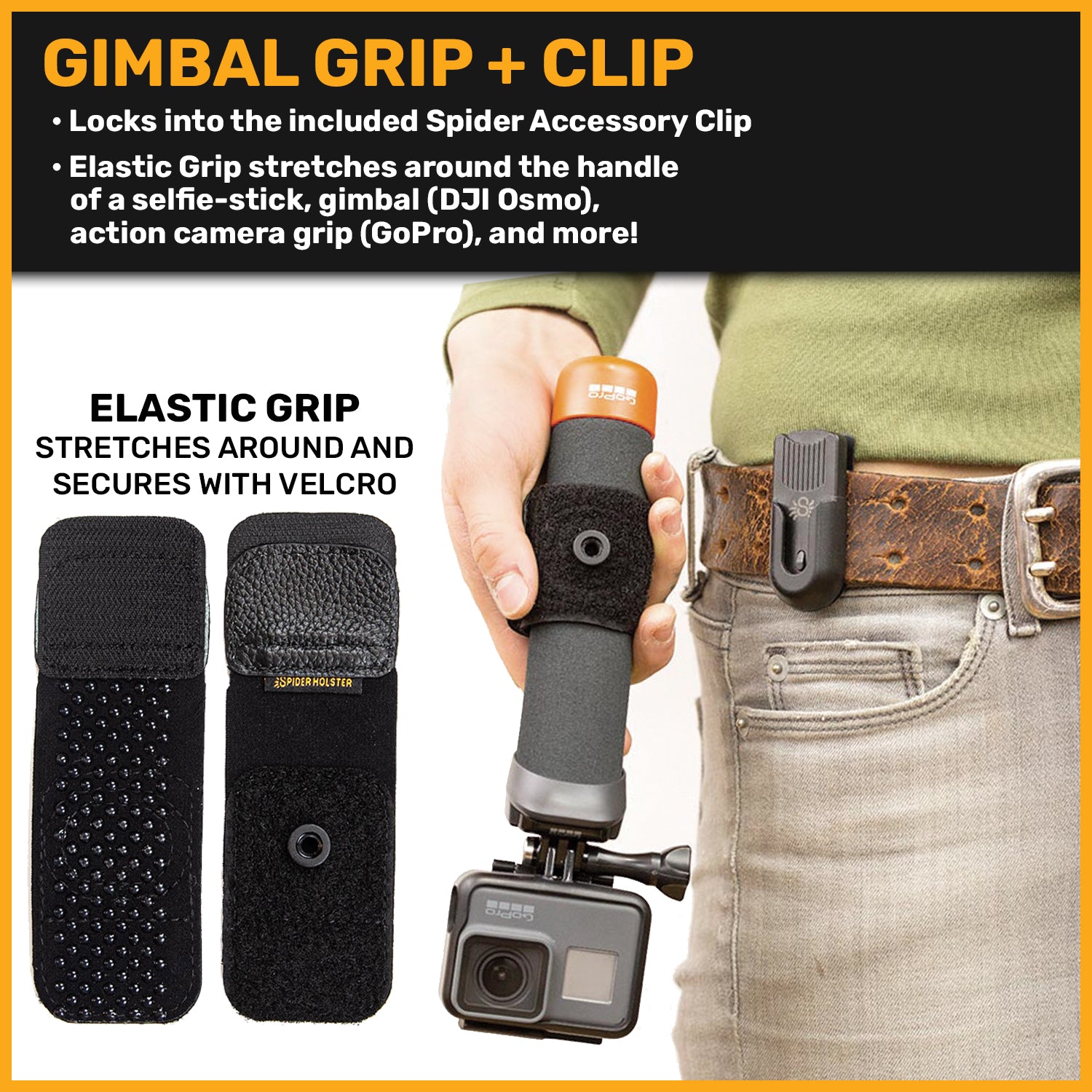 920: SpiderMonkey Action Grip - Gimbal Grip + Clip