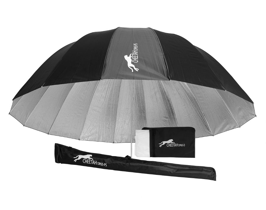 65" Pebble Silver Deep Umbrella with Diffuser