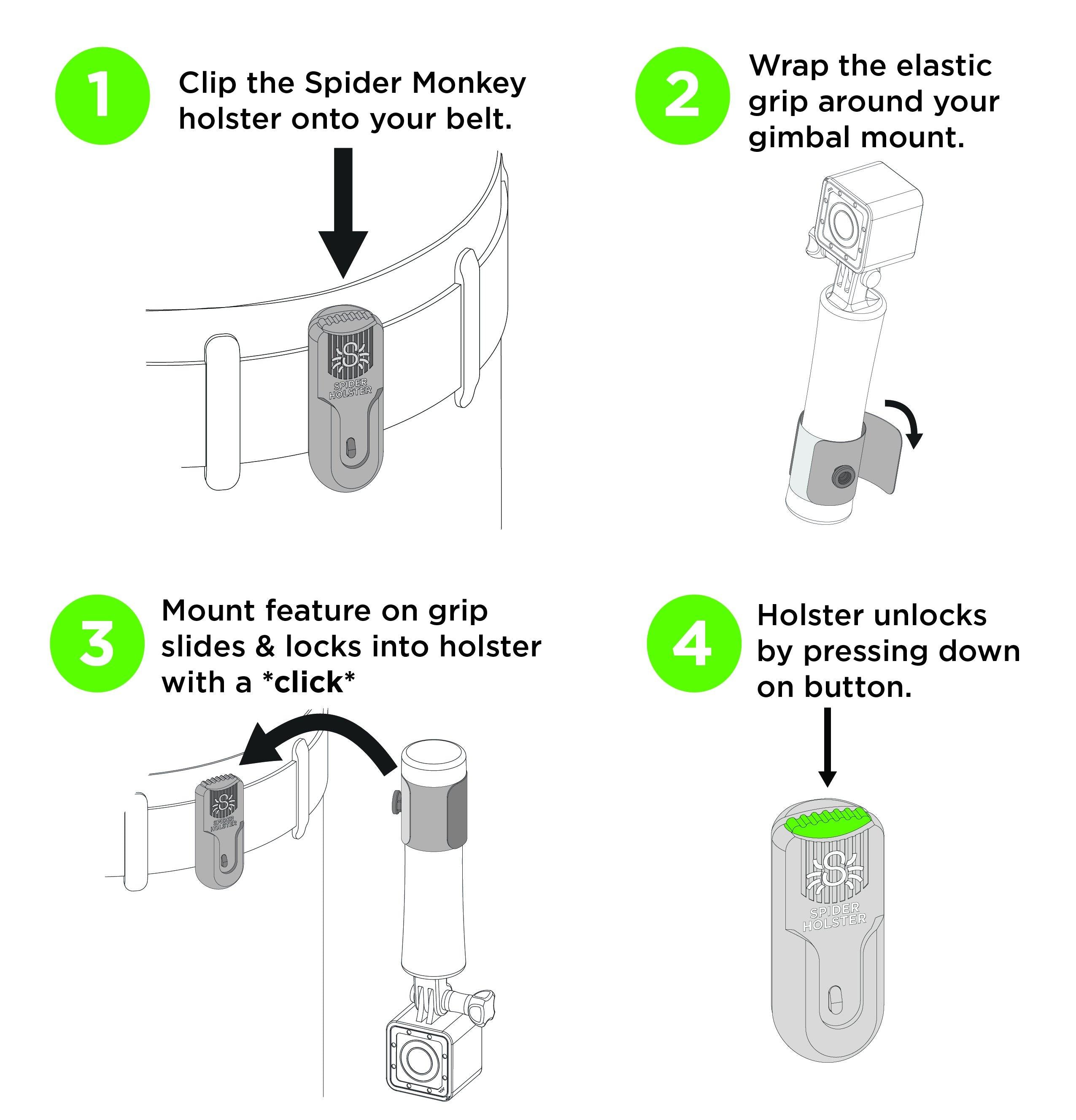 Action Camera Grip - Spider Camera Holster